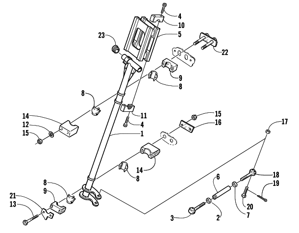 Parts Diagram for Arctic Cat 2001 ZR 440 SNO PRO (CROSS COUNTRY) SNOWMOBILE STEERING POST ASSEMBLY