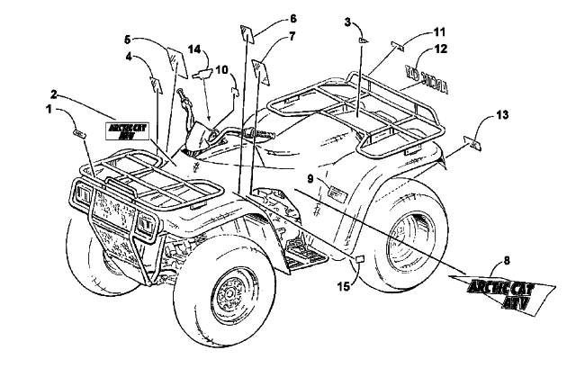 Parts Diagram for Arctic Cat 2000 500 CC AUTOMATIC () ATV DECALS