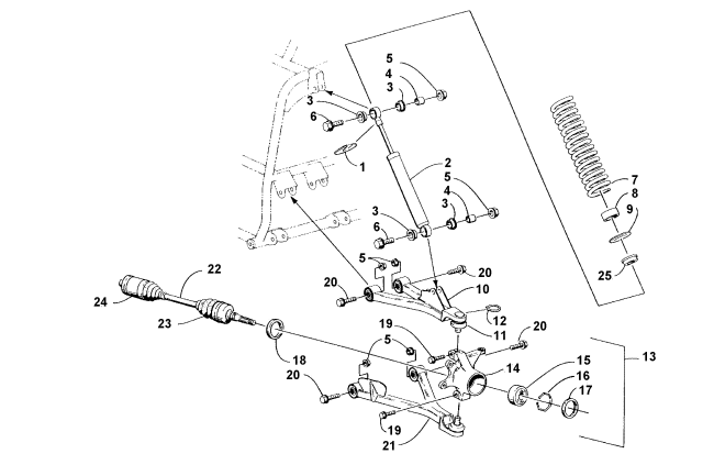 Parts Diagram for Arctic Cat 2000 500 CC AUTOMATIC () ATV FRONT SUSPENSION ASSEMBLY