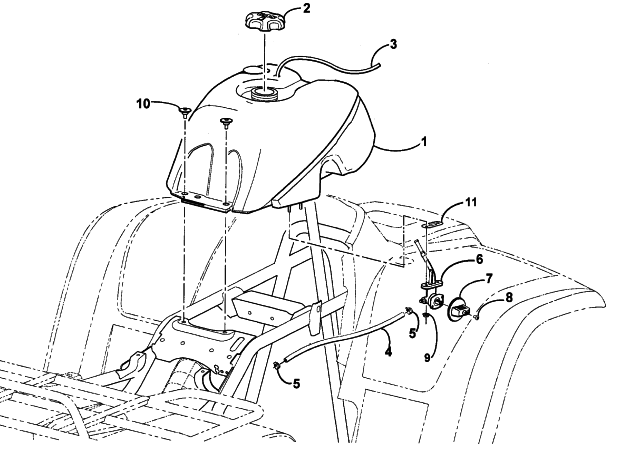 Parts Diagram for Arctic Cat 2000 500 CC AUTOMATIC () ATV GAS TANK ASSEMBLY