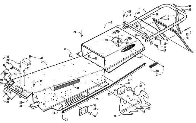 Parts Diagram for Arctic Cat 2000 Z 440 SNO PRO () SNOWMOBILE TUNNEL AND REAR BUMPER