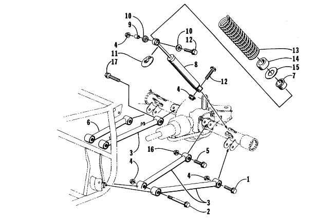 Parts Diagram for Arctic Cat 2000 500 CC AUTOMATIC () ATV REAR SUSPENSION ASSEMBLY