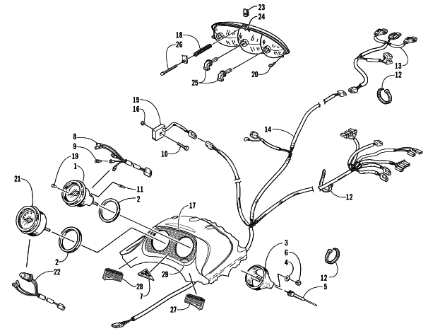 Parts Diagram for Arctic Cat 2000 ZR 440 SNO PRO () SNOWMOBILE HEADLIGHT AND INSTRUMENTS