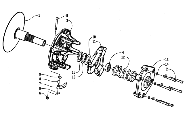 Parts Diagram for Arctic Cat 2000 ZR 440 SNO PRO () SNOWMOBILE DRIVE CLUTCH