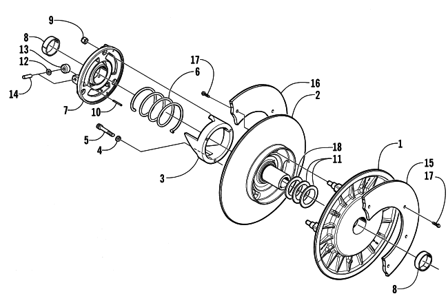 Parts Diagram for Arctic Cat 2000 ZR 440 SNO PRO () SNOWMOBILE DRIVEN CLUTCH