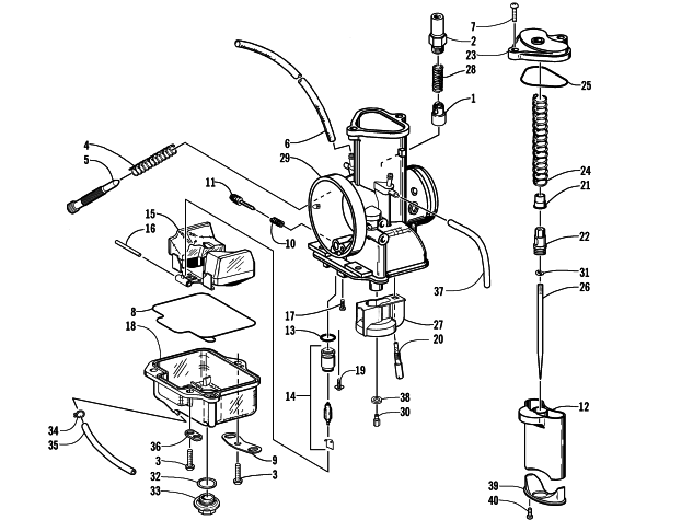 Parts Diagram for Arctic Cat 2001 ZR 440 SNO PRO (SNO-CROSS - ) SNOWMOBILE CARBURETOR