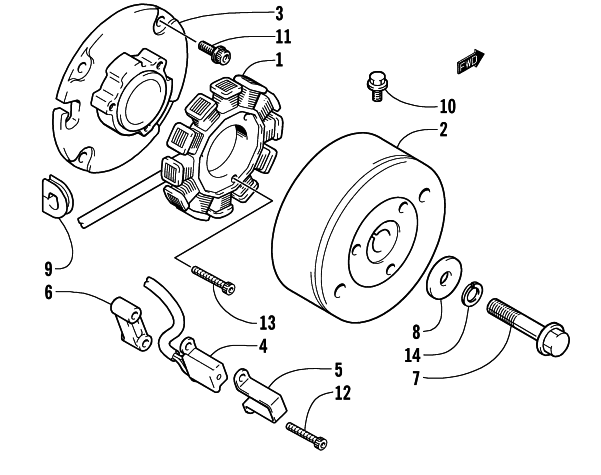 Parts Diagram for Arctic Cat 2001 ZR 440 SNO PRO (SNO-CROSS - ) SNOWMOBILE MAGNETO