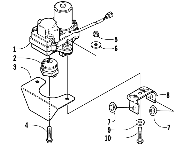 Parts Diagram for Arctic Cat 2000 ZR 440 SNO PRO () SNOWMOBILE SERVOMOTOR ASSEMBLY