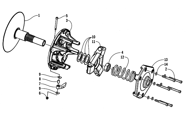 Parts Diagram for Arctic Cat 2002 Z 440 SNO PRO SNOWMOBILE DRIVE CLUTCH