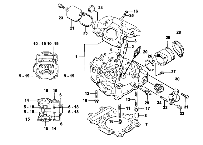 Parts Diagram for Arctic Cat 2000 500 CC AUTOMATIC () ATV CYLINDER HEAD ASSEMBLY