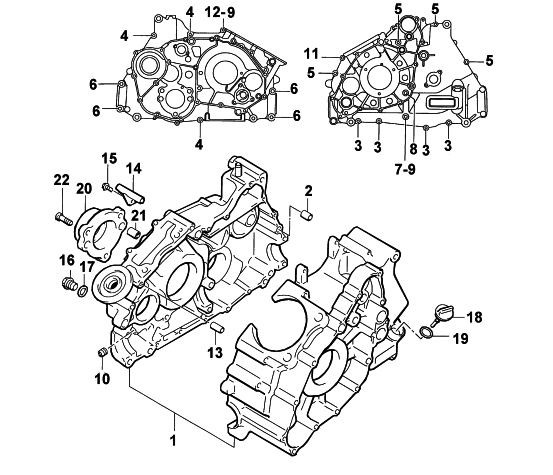 Parts Diagram for Arctic Cat 2002 500 AUTOMATIC TRANSMISSION FIS () ATV CRANKCASE ASSEMBLY