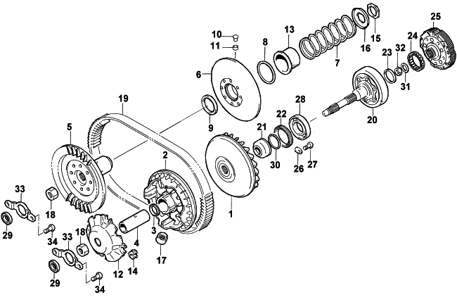 Parts Diagram for Arctic Cat 2000 500 CC AUTOMATIC () ATV TRANSMISSION ASSEMBLY