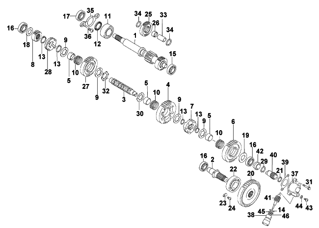 Parts Diagram for Arctic Cat 2002 500 AUTOMATIC TRANSMISSION FIS () ATV SECONDARY TRANSMISSION ASSEMBLY