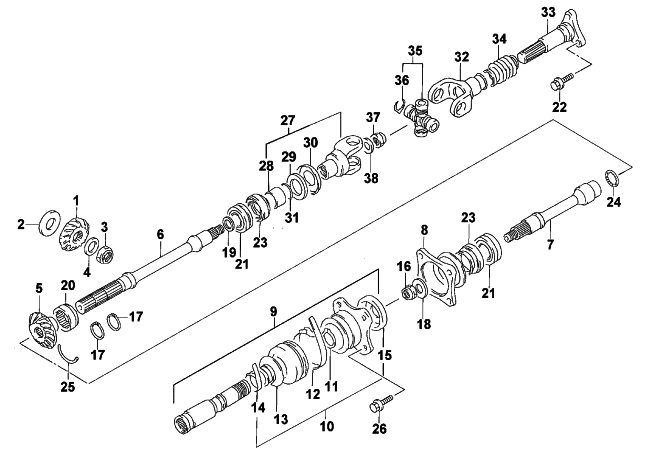 Parts Diagram for Arctic Cat 2000 500 CC AUTOMATIC () ATV SECONDARY DRIVE ASSEMBLY