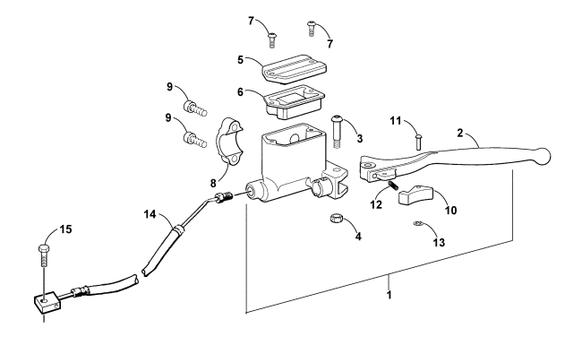 Parts Diagram for Arctic Cat 2001 250 4X4 ATV HYDRAULIC HAND BRAKE ASSEMBLY