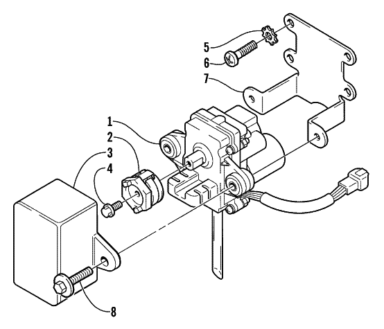 Parts Diagram for Arctic Cat 2001 MOUNTAIN CAT 600 VEV SNOWMOBILE SERVOMOTOR ASSEMBLY