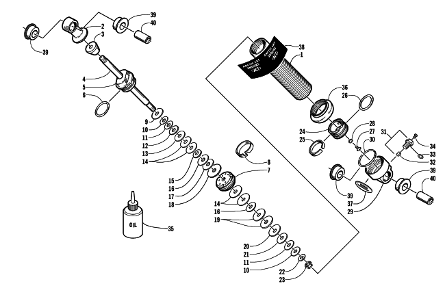 Parts Diagram for Arctic Cat 2001 ZR 600 () SNOWMOBILE FRONT SUSPENSION SHOCK ABSORBER
