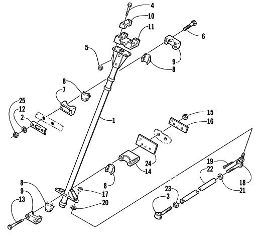 Parts Diagram for Arctic Cat 2001 ZR 600 VEV SNOWMOBILE STEERING POST ASSEMBLY