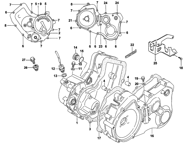 Parts Diagram for Arctic Cat 1999 300 2X4 ATV CRANKCASE COVER ASSEMBLY