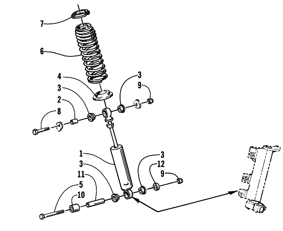 Parts Diagram for Arctic Cat 2001 Z 440 SNOWMOBILE SHOCK ABSORBER ASSEMBLY