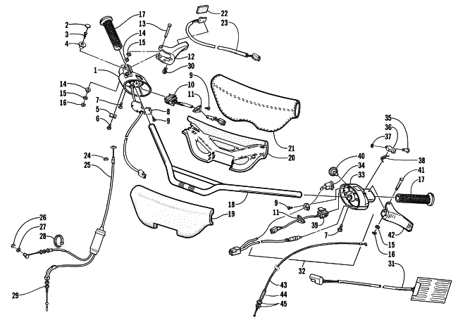 Parts Diagram for Arctic Cat 2001 Z 370 (ES) SNOWMOBILE HANDLEBAR AND CONTROLS