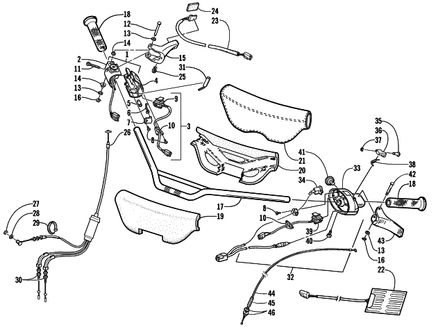 Parts Diagram for Arctic Cat 2003 Z 440 ESR SNOWMOBILE HANDLEBAR AND CONTROLS