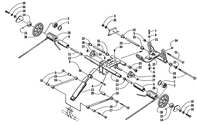 Parts Diagram for Arctic Cat 2001 Z 440 SNOWMOBILE REAR SUSPENSION REAR ARM ASSEMBLY