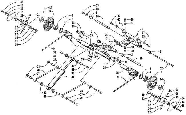 Parts Diagram for Arctic Cat 2001 PANTHER 440 (ESR) SNOWMOBILE REAR SUSPENSION REAR ARM ASSEMBLY