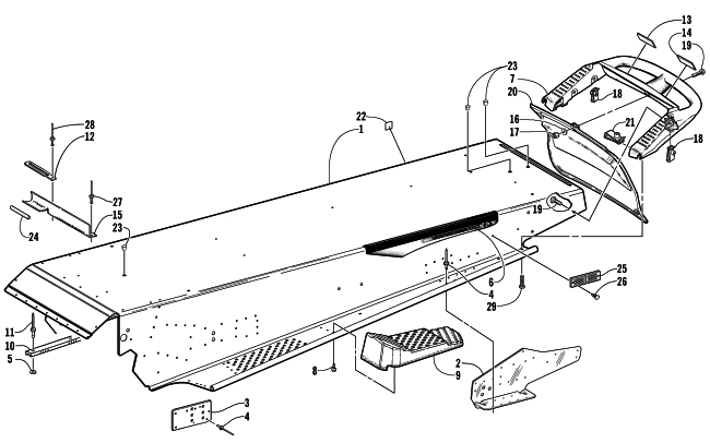 Parts Diagram for Arctic Cat 2001 PANTHER 370 () SNOWMOBILE TUNNEL AND REAR BUMPER
