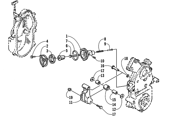 Parts Diagram for Arctic Cat 2002 Z 370 SNOWMOBILE DROPCASE CHAIN TENSION ASSEMBLY