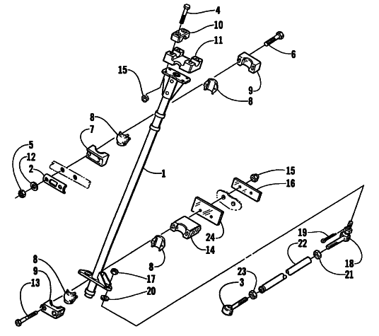 Parts Diagram for Arctic Cat 2001 ZRT 600 LE SNOWMOBILE STEERING POST ASSEMBLY