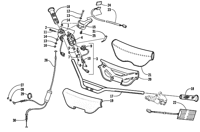 Parts Diagram for Arctic Cat 2001 ZR 800 () SNOWMOBILE HANDLEBAR AND CONTROLS