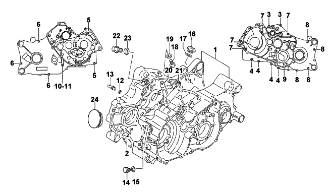 Parts Diagram for Arctic Cat 2001 300 2X4 ATV CRANKCASE ASSEMBLY