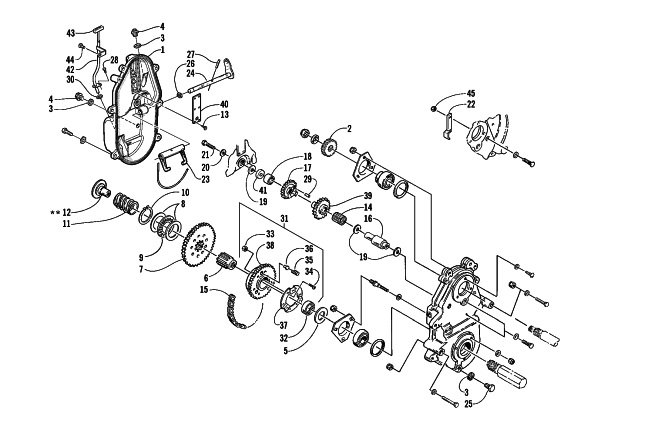 Parts Diagram for Arctic Cat 2001 ZRT 800 SNOWMOBILE DRIVE/REVERSE DROPCASE ASSEMBLY (Optional)