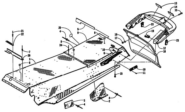Parts Diagram for Arctic Cat 2001 ZL 550 (ESR) SNOWMOBILE TUNNEL AND REAR BUMPER