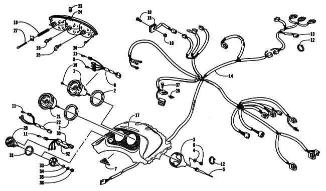 Parts Diagram for Arctic Cat 2001 ZL 550 (ESR ) SNOWMOBILE INSTRUMENTS AND WIRING ASSEMBLIES (esr)