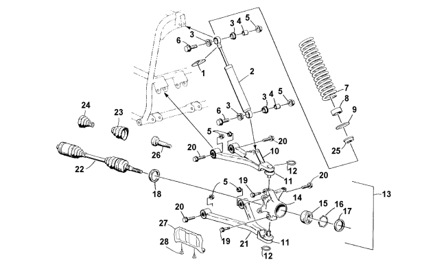 Parts Diagram for Arctic Cat 2001 500 (MANUAL TRANSMISSION) ATV FRONT SUSPENSION ASSEMBLY
