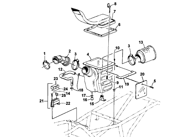 Parts Diagram for Arctic Cat 2001 400 2X4 (MANUAL TRANSMISSION) ATV AIR INTAKE ASSEMBLY