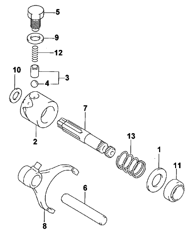 Parts Diagram for Arctic Cat 2001 500 CC (AUTOMATIC TRANSMISSION) ATV SECONDARY GEAR SHIFT ASSEMBLY (500 cc)