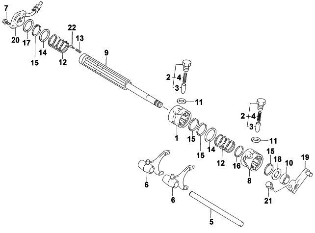 Parts Diagram for Arctic Cat 2002 500 AUTOMATIC TRANSMISSION TBX ATV GEAR SHIFTING ASSEMBLY