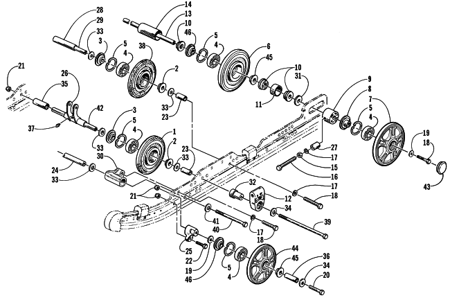 Parts Diagram for Arctic Cat 2001 THUNDERCAT SNOWMOBILE IDLER WHEEL ASSEMBLY