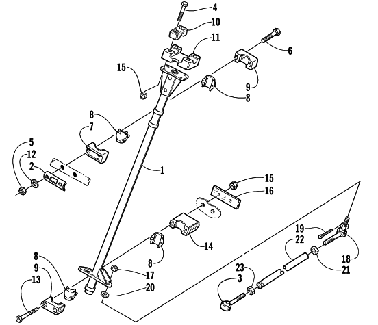Parts Diagram for Arctic Cat 2001 ZR 600 EFI LE SNOWMOBILE STEERING POST ASSEMBLY