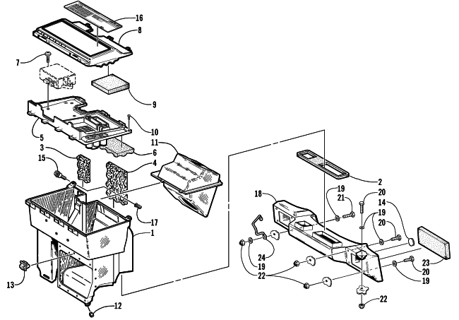 Parts Diagram for Arctic Cat 2001 ZR 600 () SNOWMOBILE AIR SILENCER ASSEMBLY