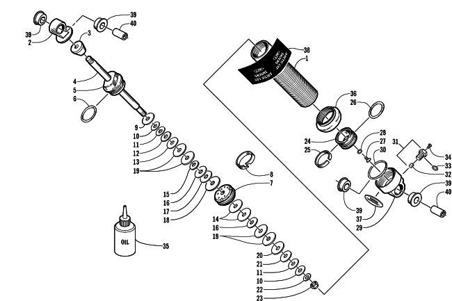 Parts Diagram for Arctic Cat 2001 THUNDERCAT () SNOWMOBILE FRONT SUSPENSION SHOCK ABSORBER