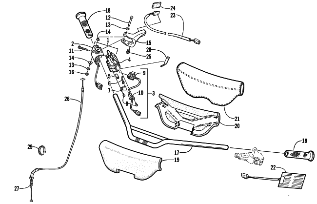 Parts Diagram for Arctic Cat 2001 ZR 600 EFI () SNOWMOBILE HANDLEBAR AND CONTROLS