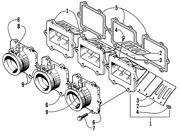 Parts Diagram for Arctic Cat 2001 ZRT 800 SNOWMOBILE REED VALVE ASSEMBLY
