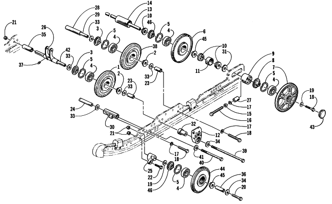 Parts Diagram for Arctic Cat 2001 ZR 800 () SNOWMOBILE IDLER WHEEL ASSEMBLY
