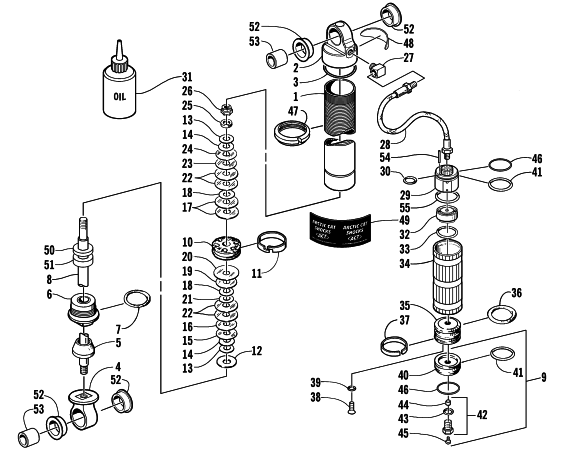 Parts Diagram for Arctic Cat 2001 ZRT 800 LE SNOWMOBILE FRONT SUSPENSION SHOCK ABSORBER