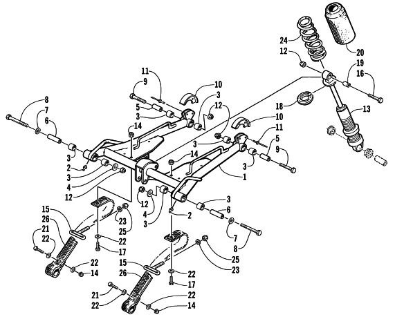Parts Diagram for Arctic Cat 2001 THUNDERCAT () SNOWMOBILE REAR SUSPENSION FRONT ARM ASSEMBLY