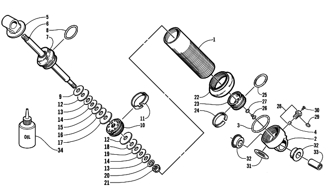 Parts Diagram for Arctic Cat 2001 ZRT 600 LE SNOWMOBILE REAR SUSPENSION FRONT ARM SHOCK ABSORBER